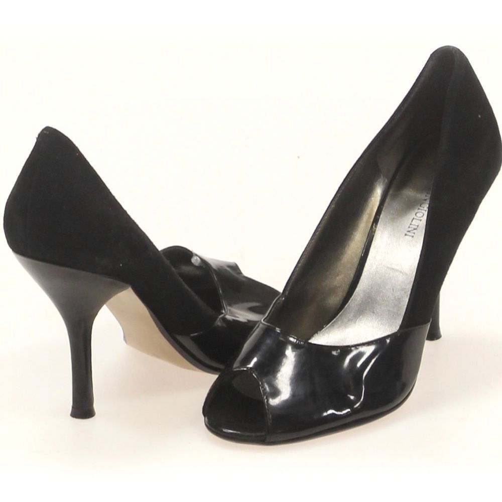 Good🎉 Condition ENZO ANGIOLINI open toed black heels, size 8 - Picture 10 of 10